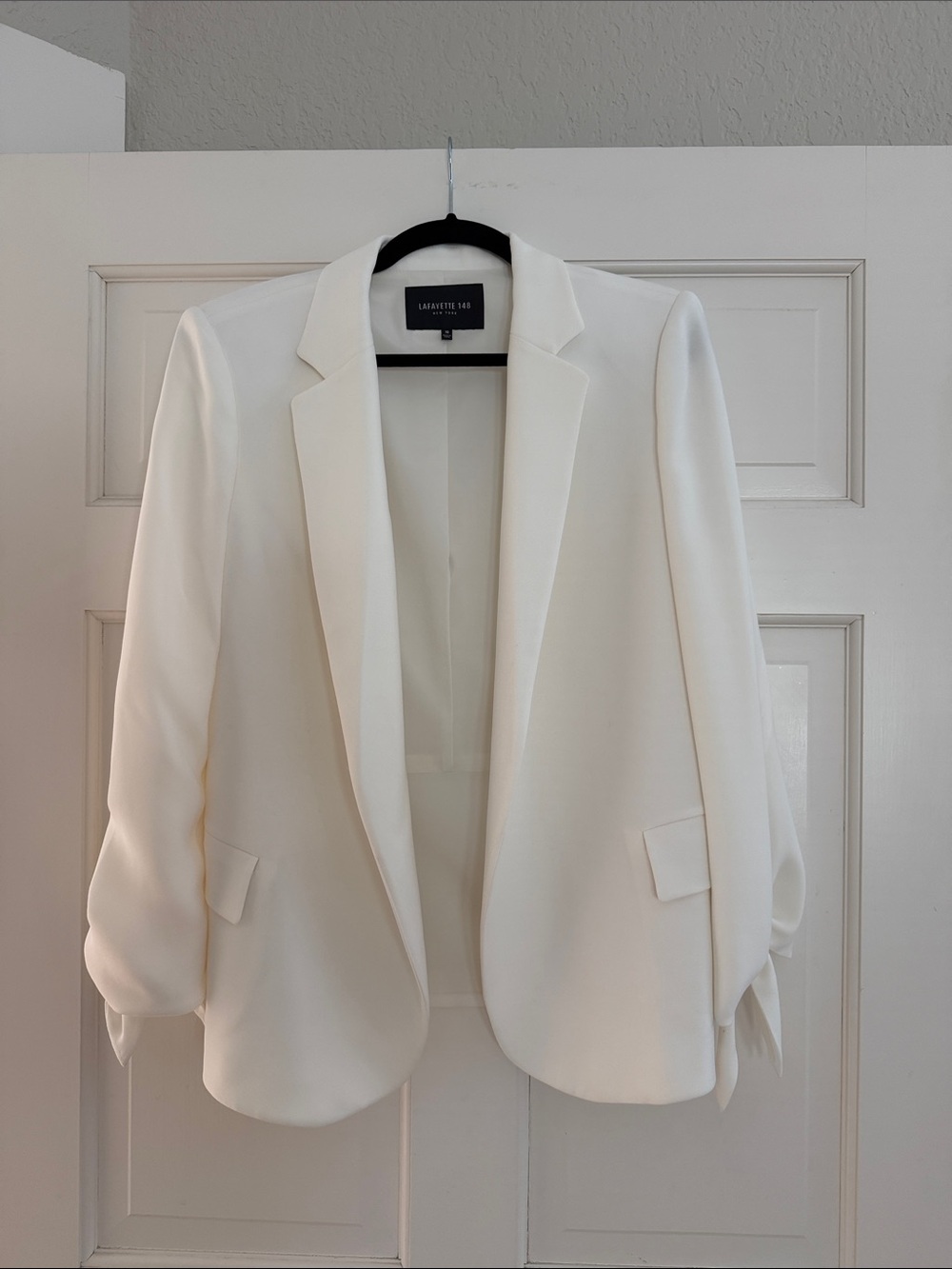 Lafayette 148 New York Ivory Open-Front Blazer